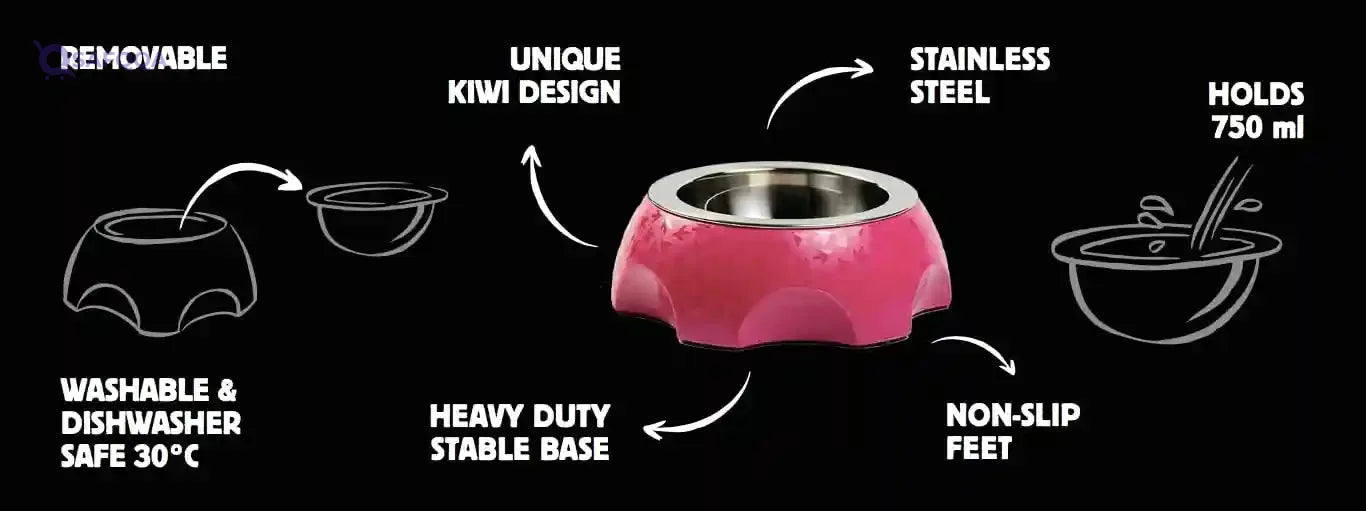 Kiwi Walker Pink Cheese Bowl for Dogs 26x9 cm - Safqqa