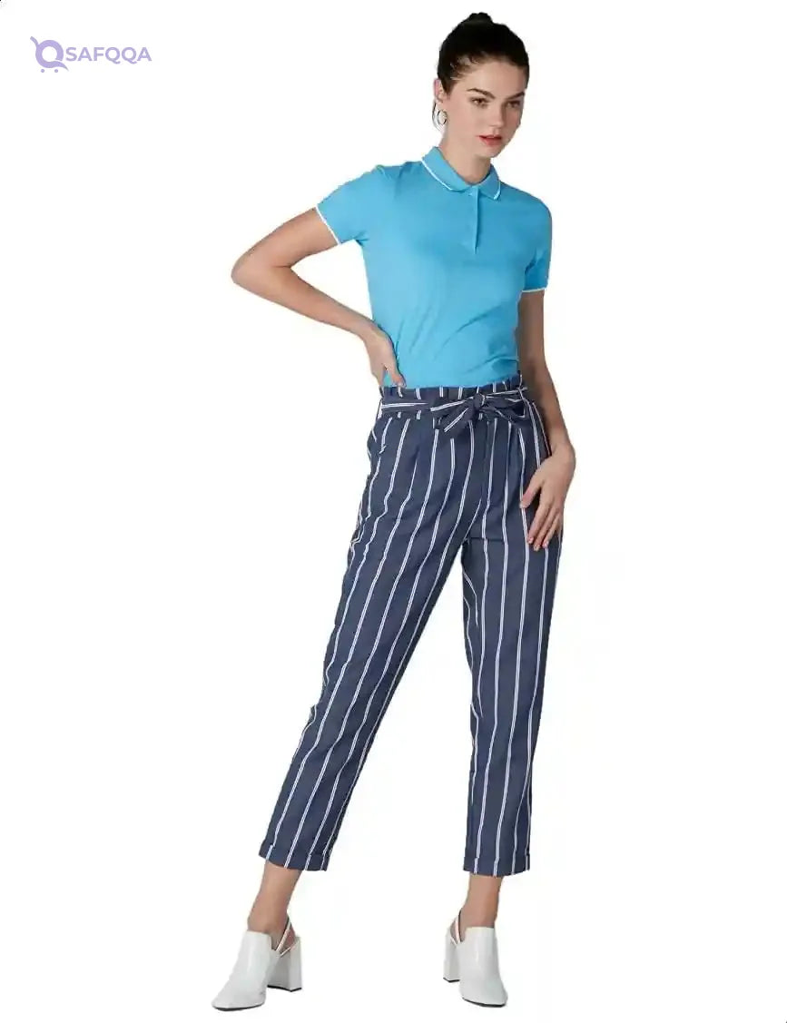 Splash Basic Contrast Trim Short Sleeves Polo Shirt for women - Safqqa Egypt