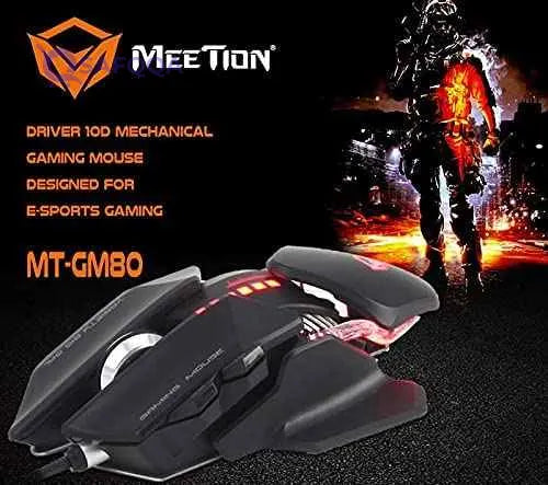 Meetion GM80 - Transformers Mechanical Gaming Mouse (4000 DPI) - For PC & Laptop - Black - Safqqa
