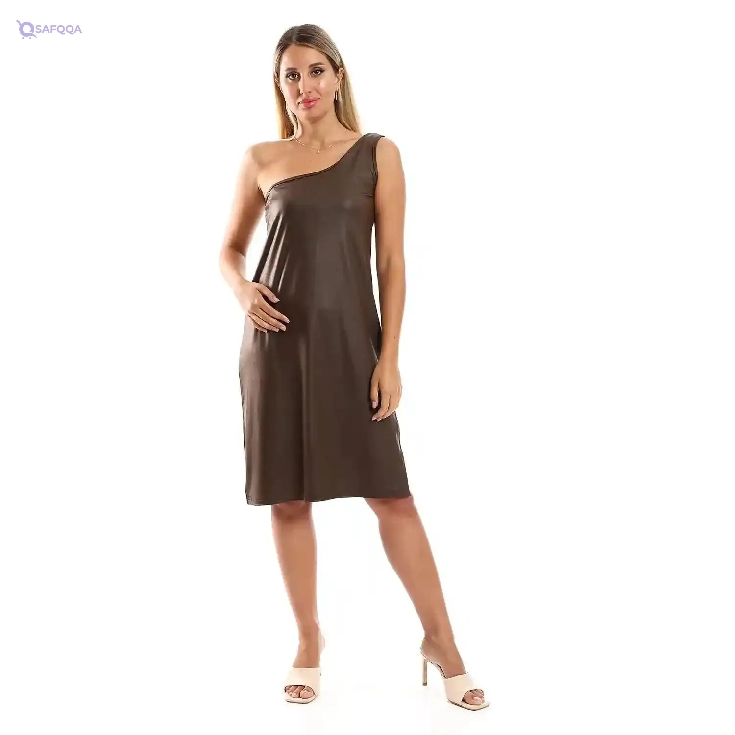 JAMILA Women One Shoulder Texture Short Dress DRESS - Safqqa Egypt