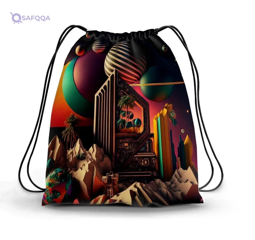 TAT DRAWSTRING BAG - 926, MultiColor, Large - Safqqa