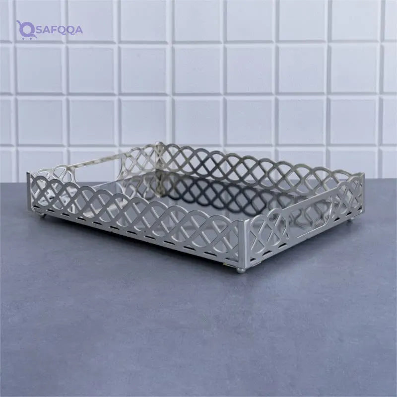 Knit Pattern Laser Tray, 40×30×6 cm - Safqqa