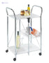 WENKO 3 Tier, Rolling Organizer, Storage Wheels, Metal cart, White - Safqqa
