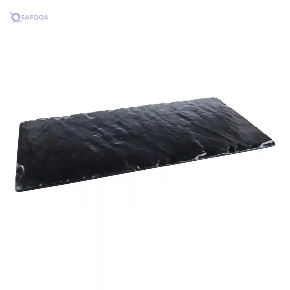 Restaurantware-Voga 10 x 20 Inch Serving Plates, 4 Rectangle Charcuterie Boards - Premium, Mimics The Look Of Slate, Black Melamine Serving Platters, Serve Appetizers Or Desserts, For All Occasions - Safqqa