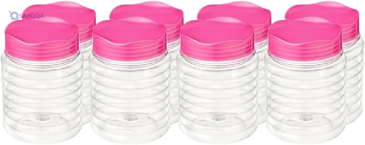 Elyassin Spice jar set ,8 pieces Made from durable, high-quality plastic - Safqqa