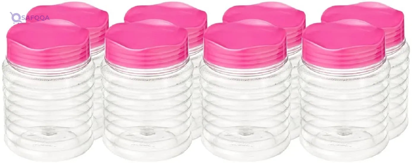 Elyassin Spice jar set ,8 pieces Made from durable, high-quality plastic - Safqqa