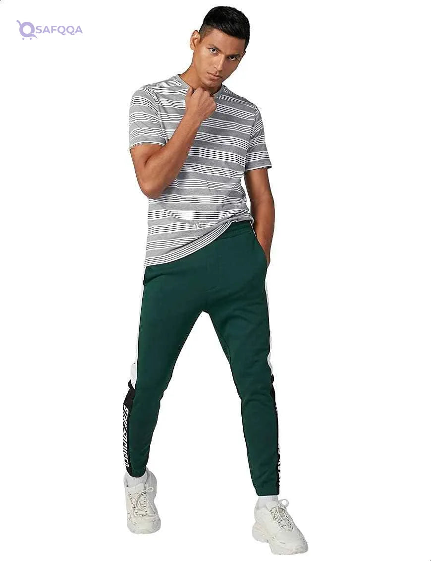 Splash Striped Short SLeeves V Neck T-shirt for men - Safqqa Egypt