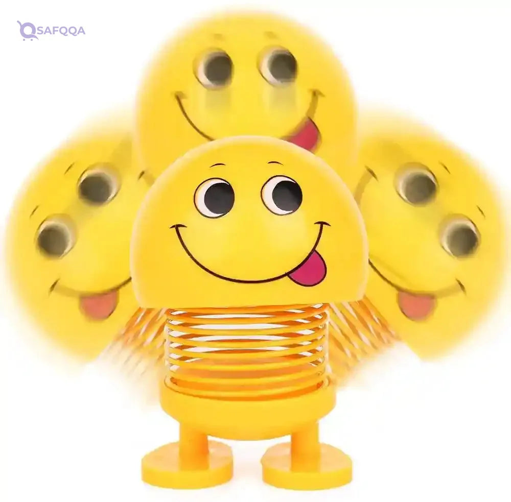 Samdone spring Emoji Shaking Head Dolls Dancing Nodding Toys Theme Party Favors Car Dashboard Table Decoration (1pc Style Random) - Safqqa Egypt
