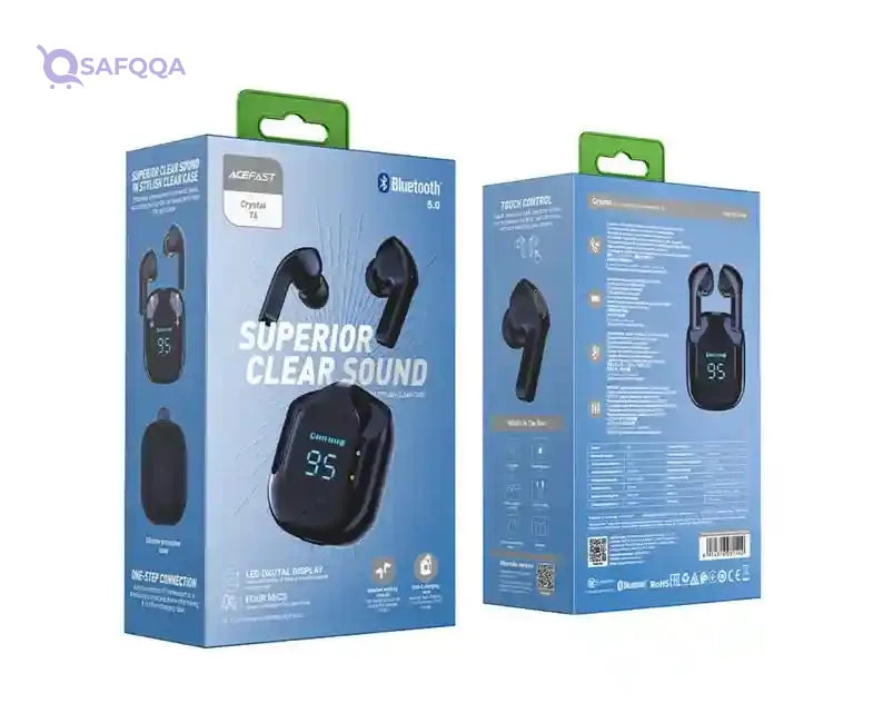 ACEFAST TWS T6 Wireless Earphones – Powerful Sound, Comfortable Fit & Long Battery Life - Safqqa