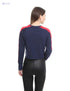 U Athleisure Side Stripe Ribbed Trims Crew Neck Cropped Sweatshirt For Women, - Safqqa
