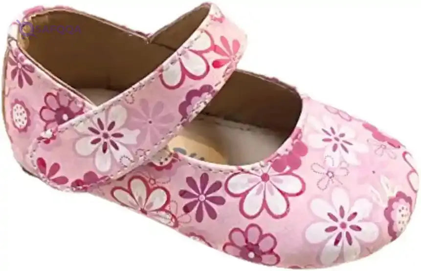 Skippy Girls’ Polyester Ballerina Flats with Printed Flowers - Safqqa Egypt