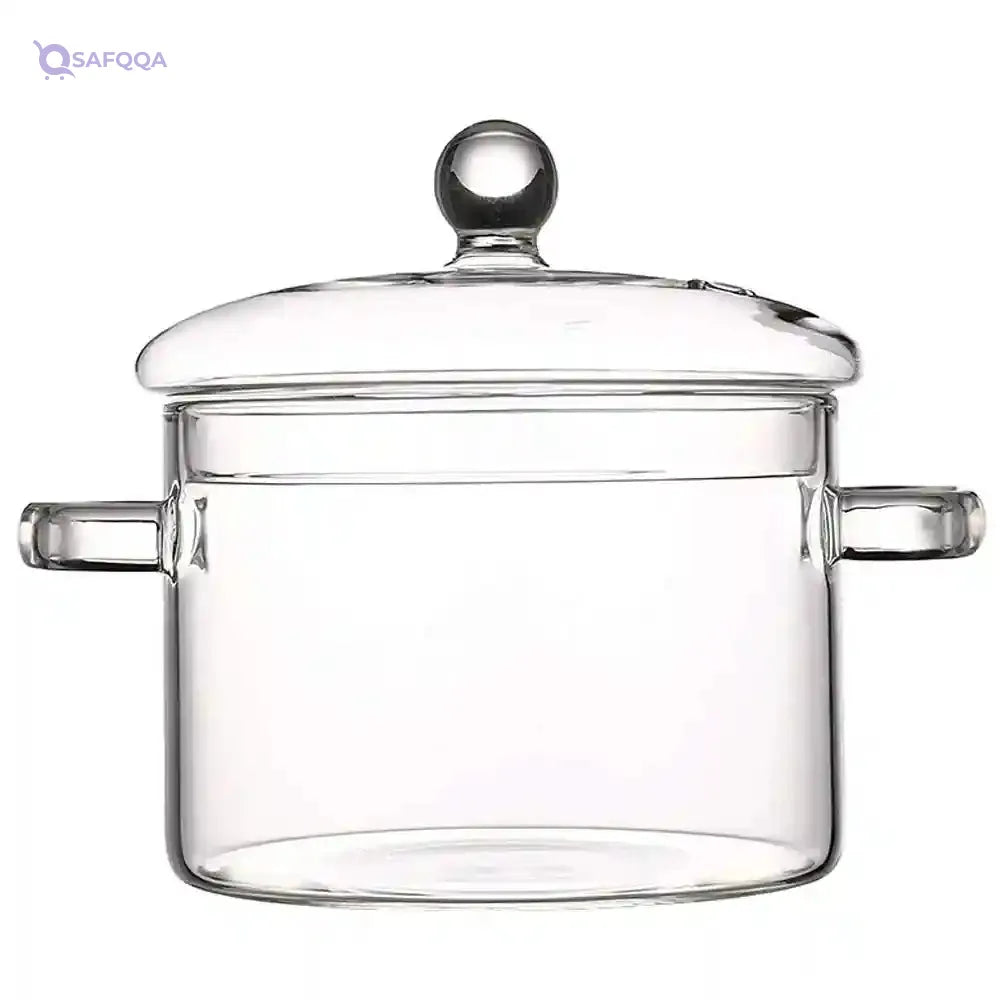 TAMUME 1.5L Glass Pot with 2 Handles, Braising Pan with Covered Lid - Safqqa Egypt