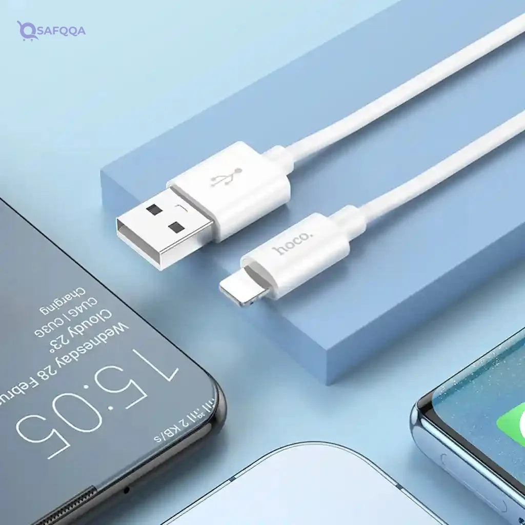 Hoco X87 Lightning Silicone Charging Cable 2.4A - Safqqa