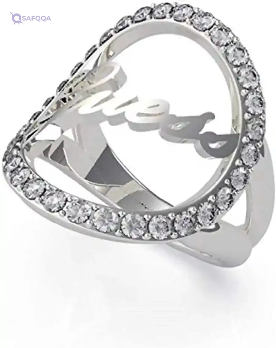 Guess Ring for Women - Silver, 56 - Safqqa