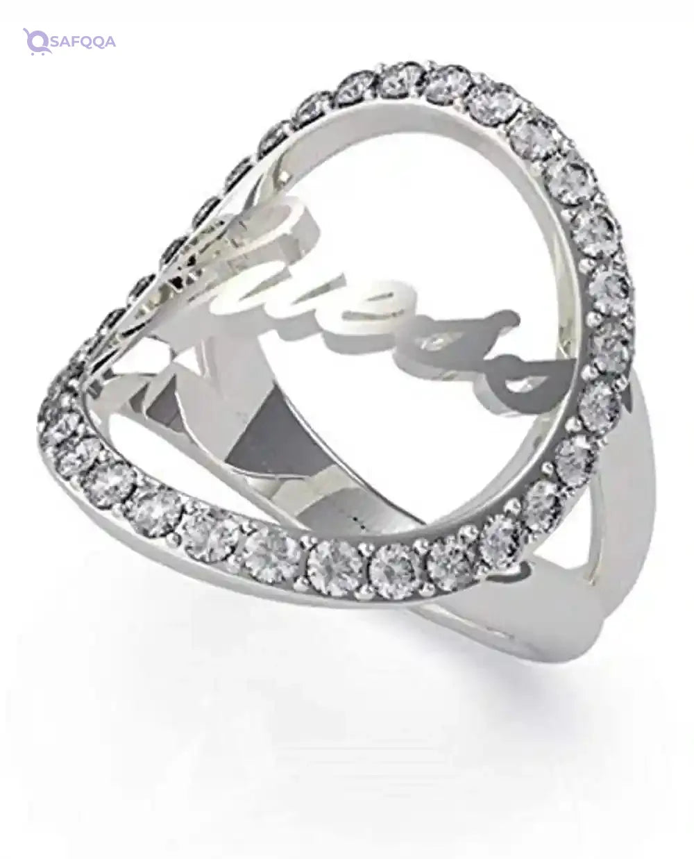 Guess Ring for Women - Silver, 56 - Safqqa