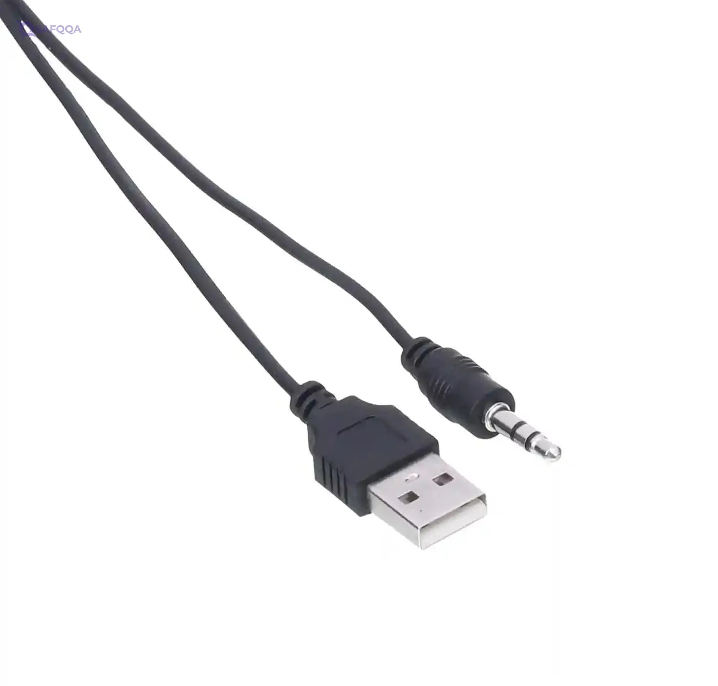 Keendex 1775 2 in 1 a to b usb cable with aux connector, 20 cm - black - Safqqa Egypt