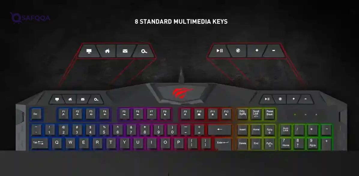 Havit Multi Function Backlit gaming keyboard - DAMAGE BOX - Safqqa Egypt