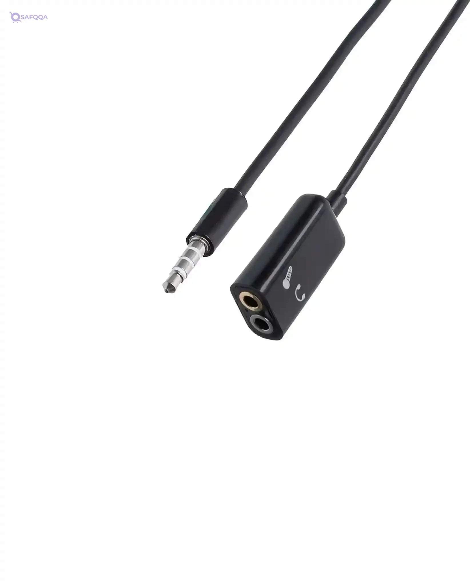 Keendex 1924 3.5 mm audio Spliter Male to Female Cable, 10 Centimeter - Black - Safqqa