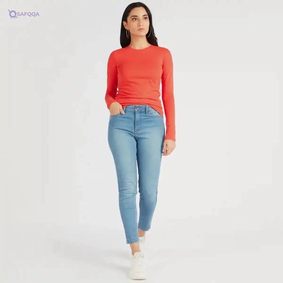 Splash basic tshirt for women, red-size: 38 - Safqqa Egypt