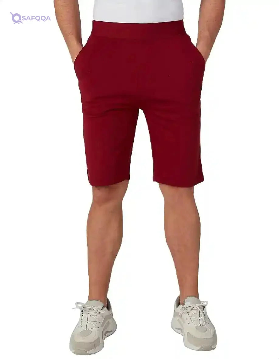 Splash Elastic-Waistband Solid Sport Shorts For Men - Safqqa Egypt