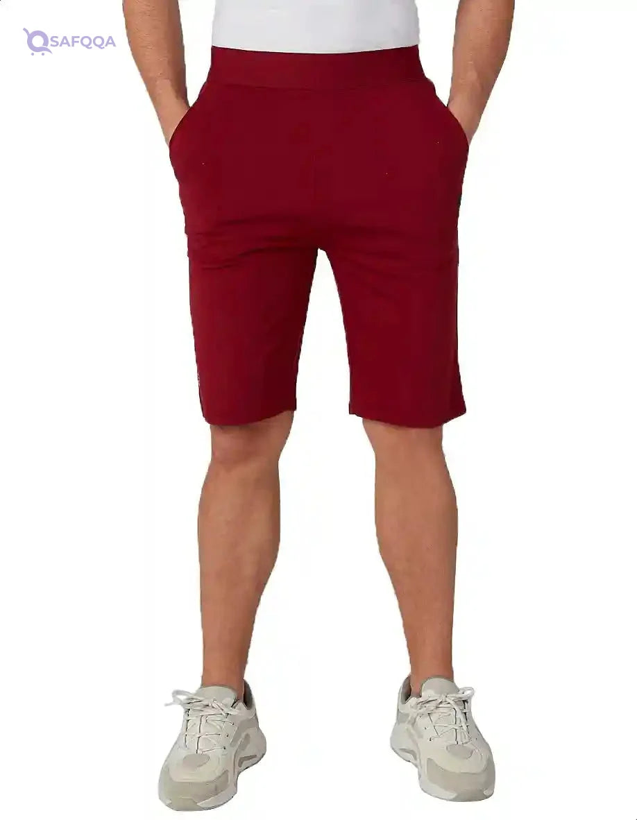 Splash Elastic-Waistband Solid Sport Shorts For Men - Safqqa Egypt