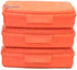 Mintra Home Utility Boxes - 375ml ORANGE 3pk - (6.5inW x 4.25inD x 1.5inH) - great utility box, storage box for pencils, pens, crafts and other small items - Safqqa
