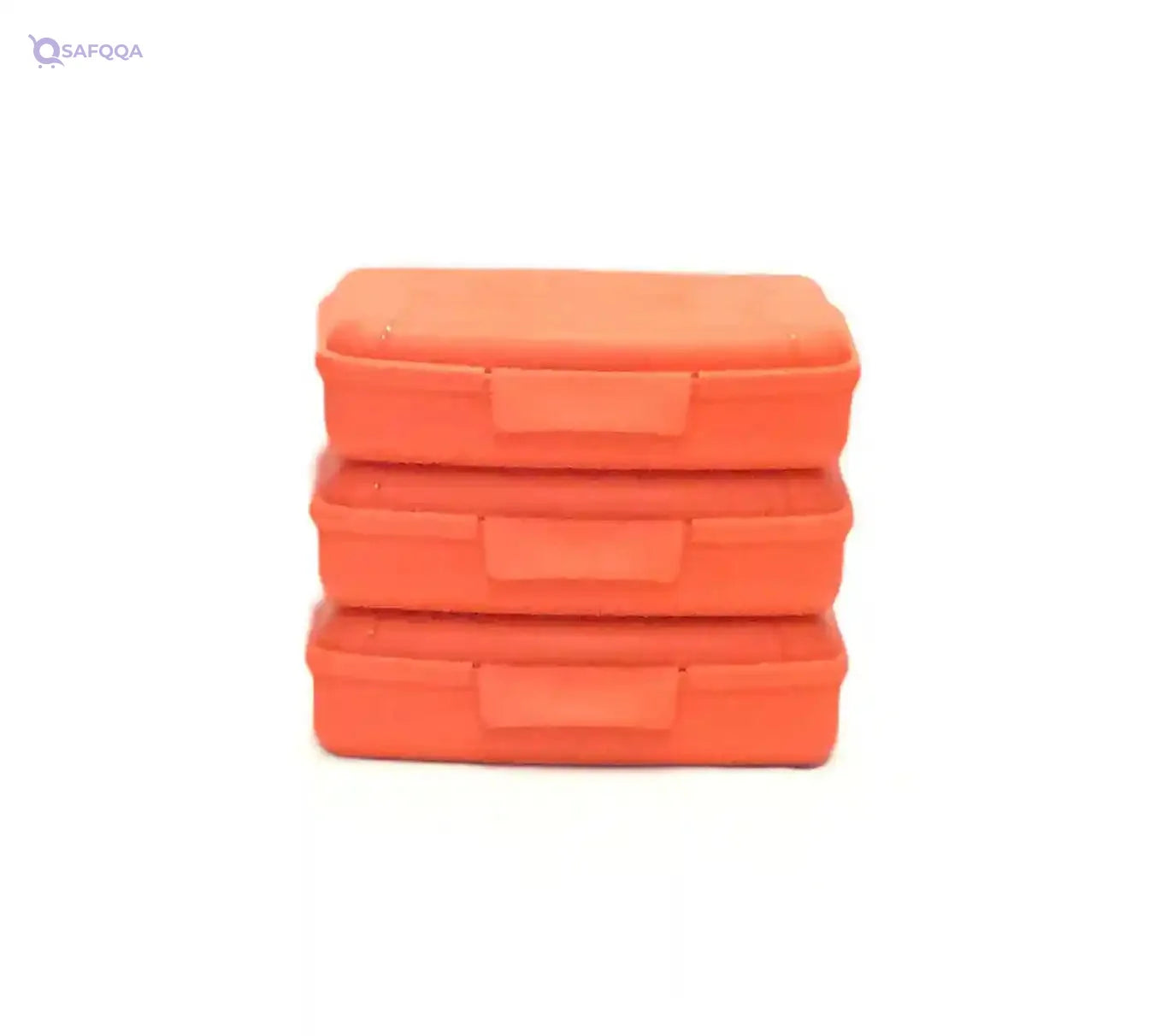 Mintra Home Utility Boxes - 375ml ORANGE 3pk - (6.5inW x 4.25inD x 1.5inH) - great utility box, storage box for pencils, pens, crafts and other small items - Safqqa