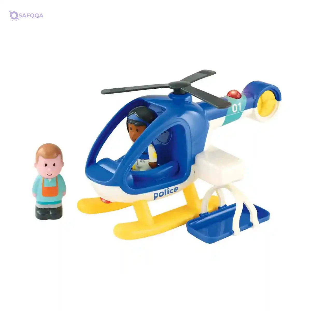 HappyLand Lights and Sounds Police Helicopter For Children From 18 Months To 5 Years Early Learning Centre Play Figure Playsets Toys Police Lights Happy Land Toy Sets Kids Figures - Safqqa