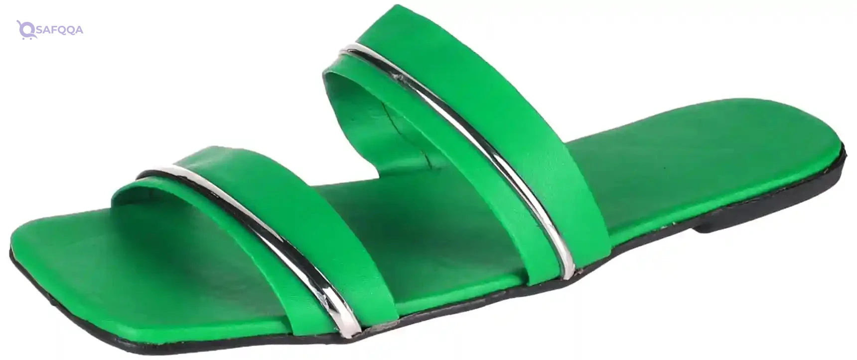 OX Faux Leather Green Slides OX006 For women, - Safqqa Egypt