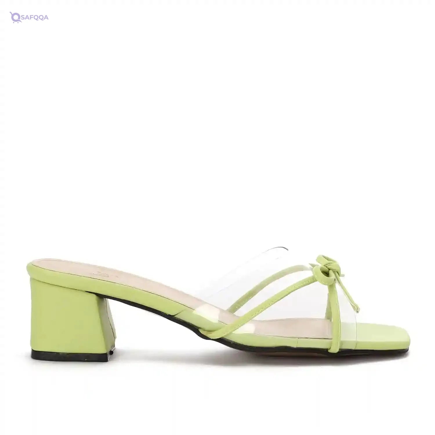 womens PVC Bow Heeled Sandal - Safqqa Egypt