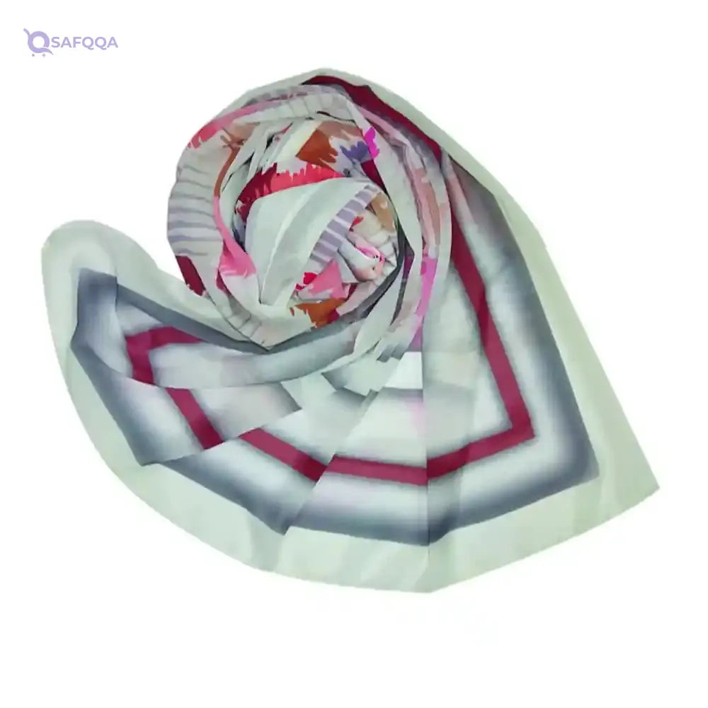 EL Modather Chiffon Crepe Scarf for women 195 * 70cm-Multicolor - Safqqa Egypt