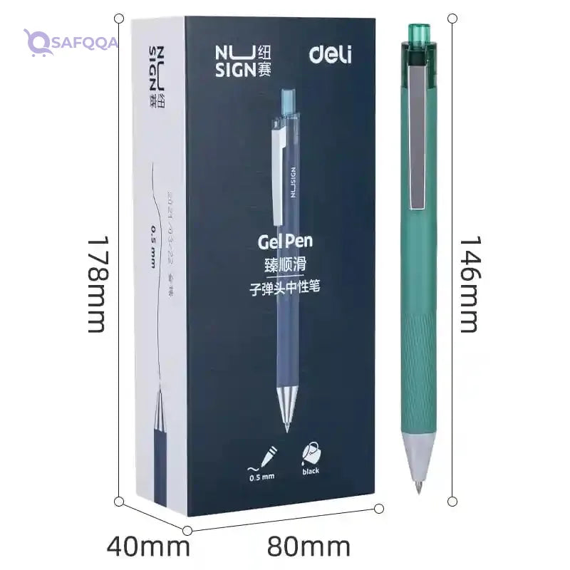 deli Nusign Bullet Tip Gel Pen, 0.5 mm Nib, 100143002 - Safqqa
