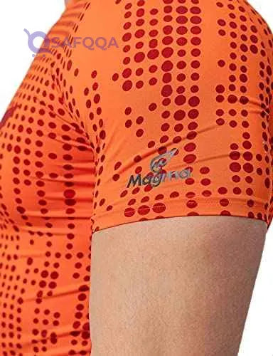 Magma Polyester Printed Round Neck Short Sleeves Sport T-Shirt for Men - Safqqa Egypt