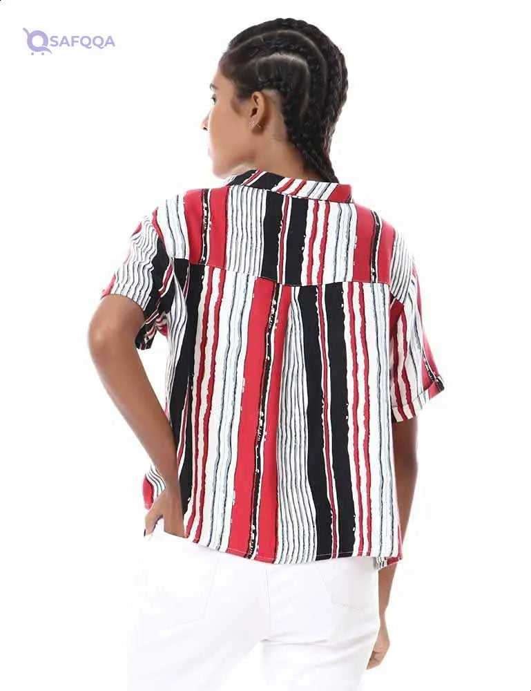 Ravin Loose Fit Striped Shirt for Women - Safqqa Egypt