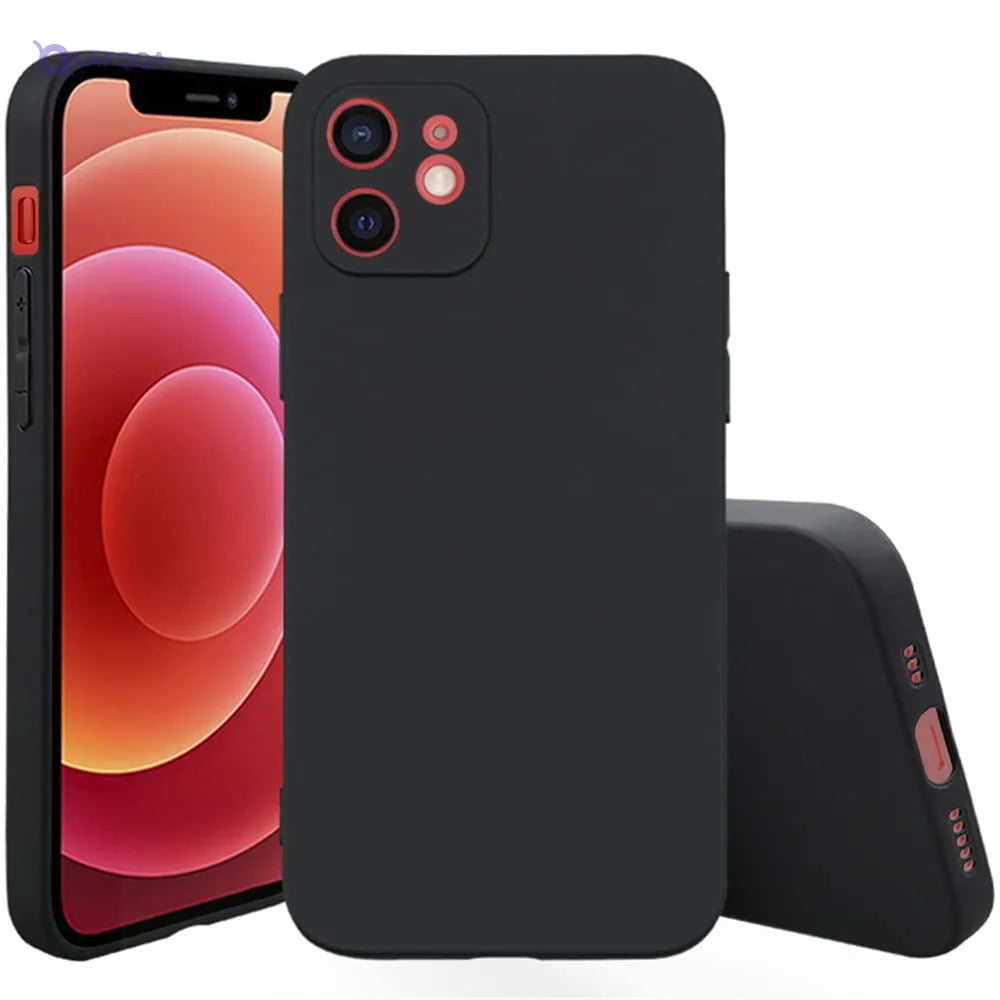 GXFCZD Case for iPhone 12, 6.1-Inch, Silky-Soft Touch, Full-Body Protective Case, Shockproof Cover with Microfiber Lining. - Safqqa