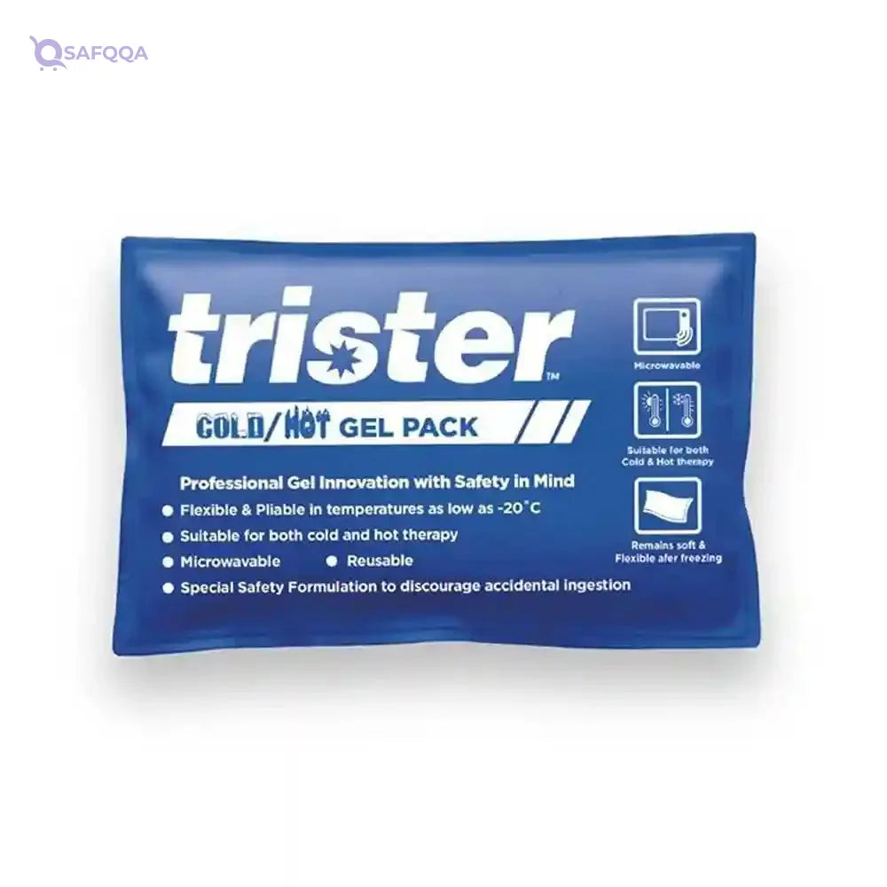 Trister Soft Cold/Hot Gel Pack Small TS-525HC-S - Microwavable & Freezable Reusable Pain Relief - 15x10cm - Flexible for Fever, Migraines, Sports Injuries - Safqqa