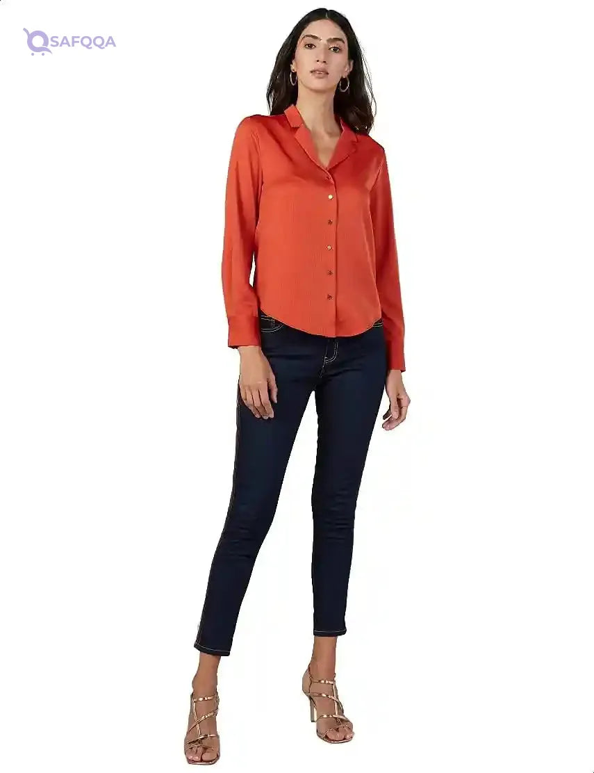 Splash Basic Long Sleeves Buttoned Shirts For Women - Safqqa Egypt