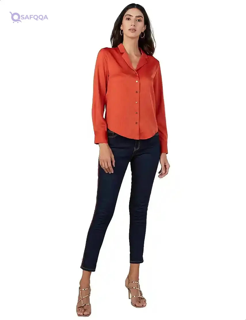 Splash Basic Long Sleeves Buttoned Shirts For Women - Safqqa Egypt