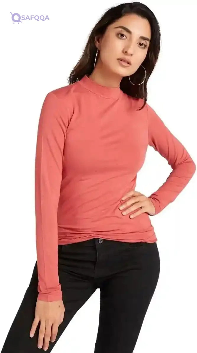 Splash Women’s 6035721 W Mock Turtle Neck T-Shirt (Pack of 1) - Safqqa Egypt