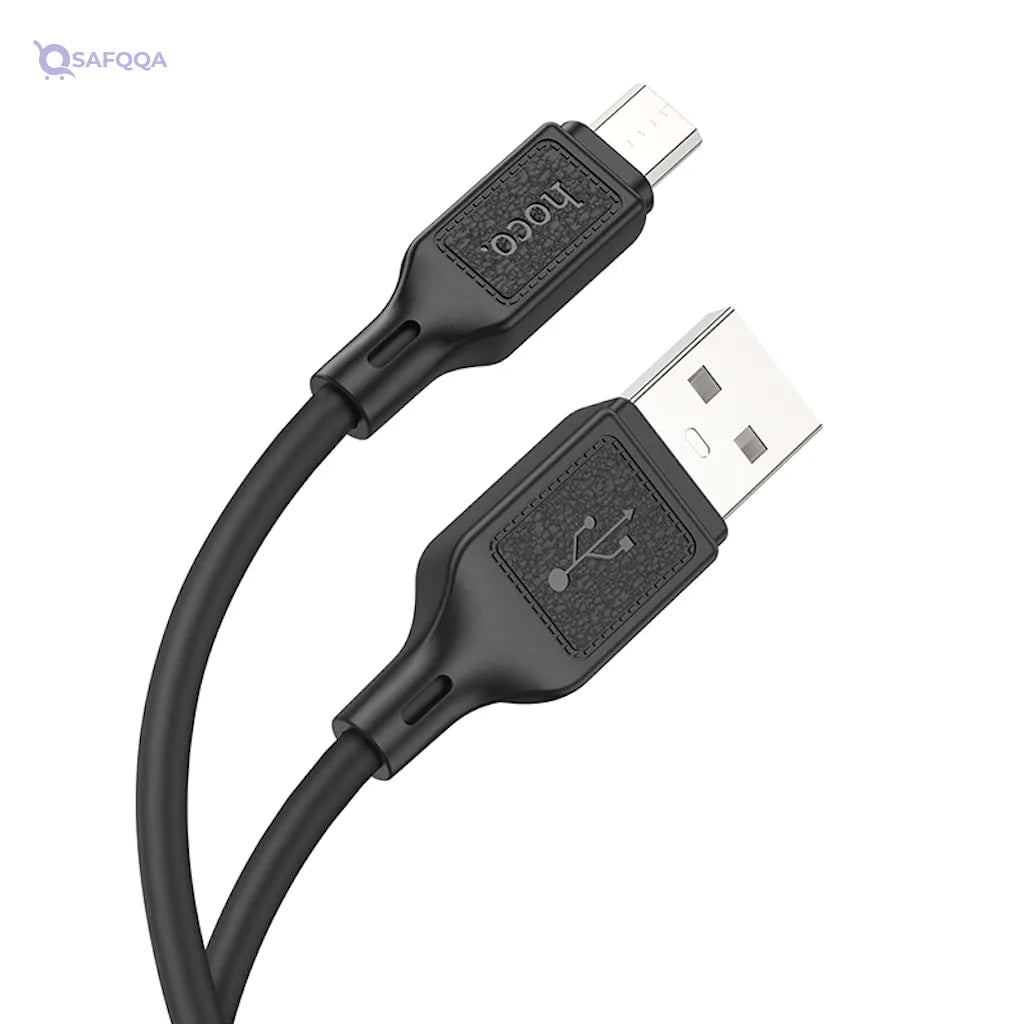 Hoco X90 - Cool Silicone Charging And Data Transmittion Cable , USB-A To Micro-USB Plug, Compatible With Samsung Huawei Xiaomi Oppo - Safqqa