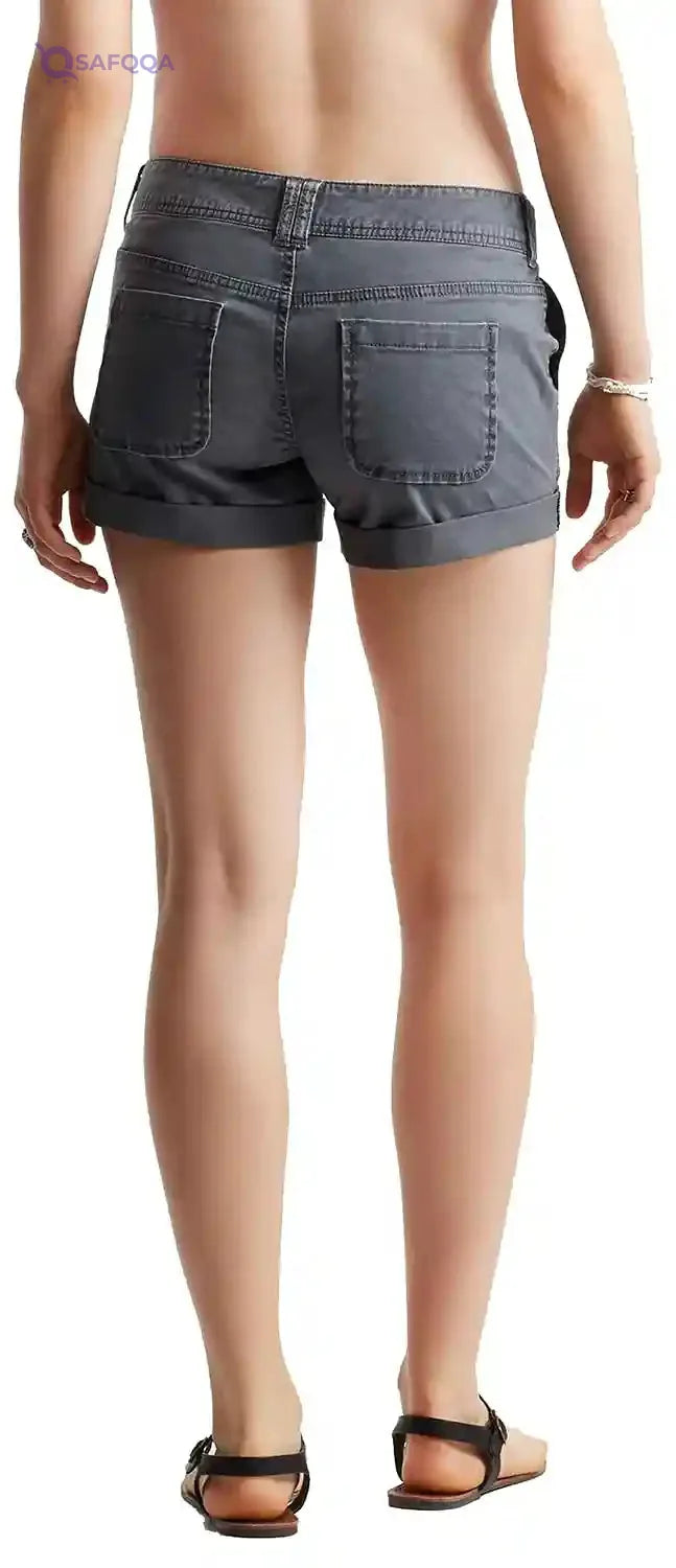 AEROPOSTALE Stitched Side Welt Pockets Rolled Up Hem Waist Tab Buttons Hot Shorts for Women - Safqqa Egypt