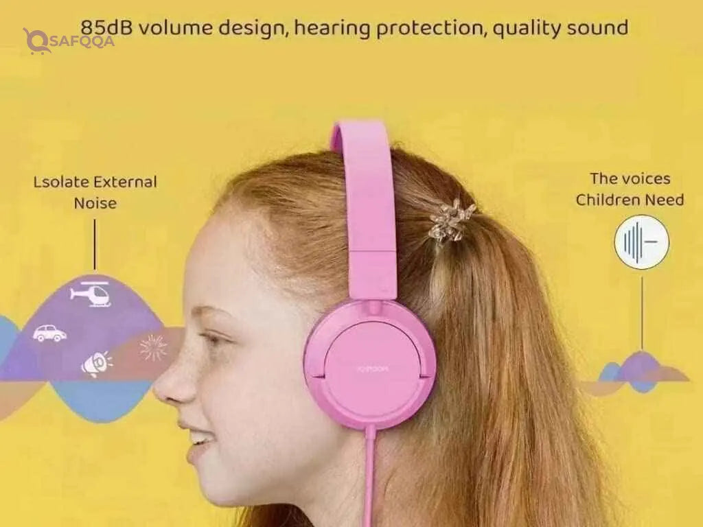 Joyroom JR-HC1 Kids wired headphones,Soft cushioned ear pads for comfort during extended use. - Safqqa