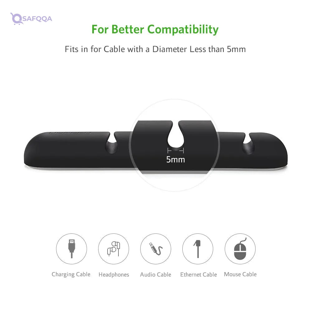 UGREEN Cable Clips Holder 2Pack Desktop Cable Management System Cable Organizer For Power Cords And Charging Cables - Safqqa