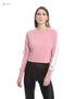U Athleisure Side Stripe Ribbed Trims Crew Neck Cropped Sweatshirt For Women, - Safqqa