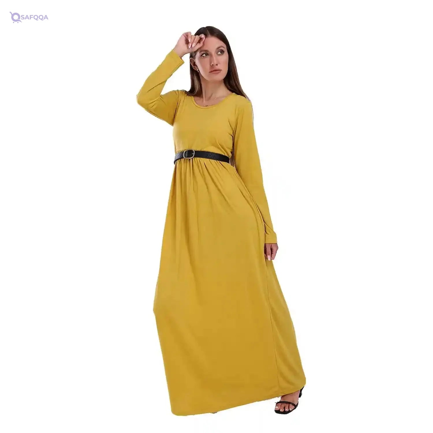 Jamila Women Women Long Full Sleeves Dress With Round Neck - Safqqa Egypt