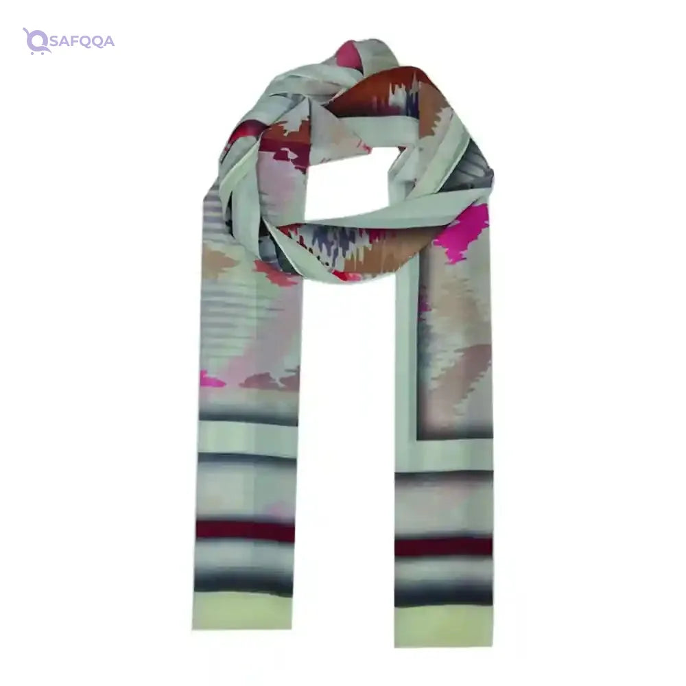 EL Modather Chiffon Crepe Scarf for women 195 * 70cm-Multicolor - Safqqa Egypt