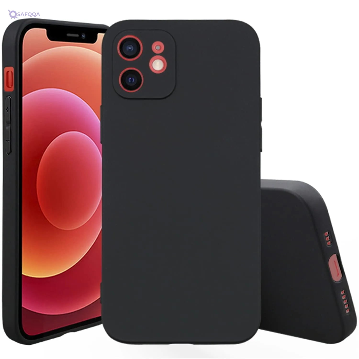 GXFCZD Case for iPhone 12, 6.1-Inch, Silky-Soft Touch, Full-Body Protective Case, Shockproof Cover with Microfiber Lining. - Safqqa