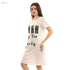 Printed Cotton Slip On Sleepshirt,Comfortable and lightweight for sleeping or lounging - Safqqa