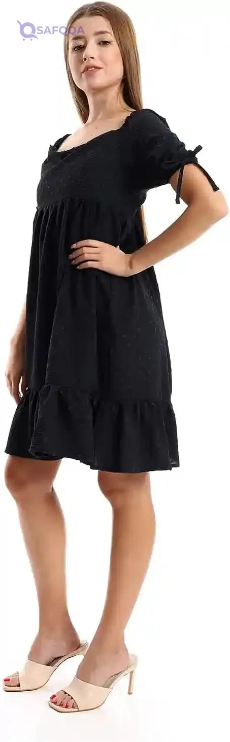 JAMILA Women's Self-Stitched Square Collar Tiered Tunic - Safqqa Egypt