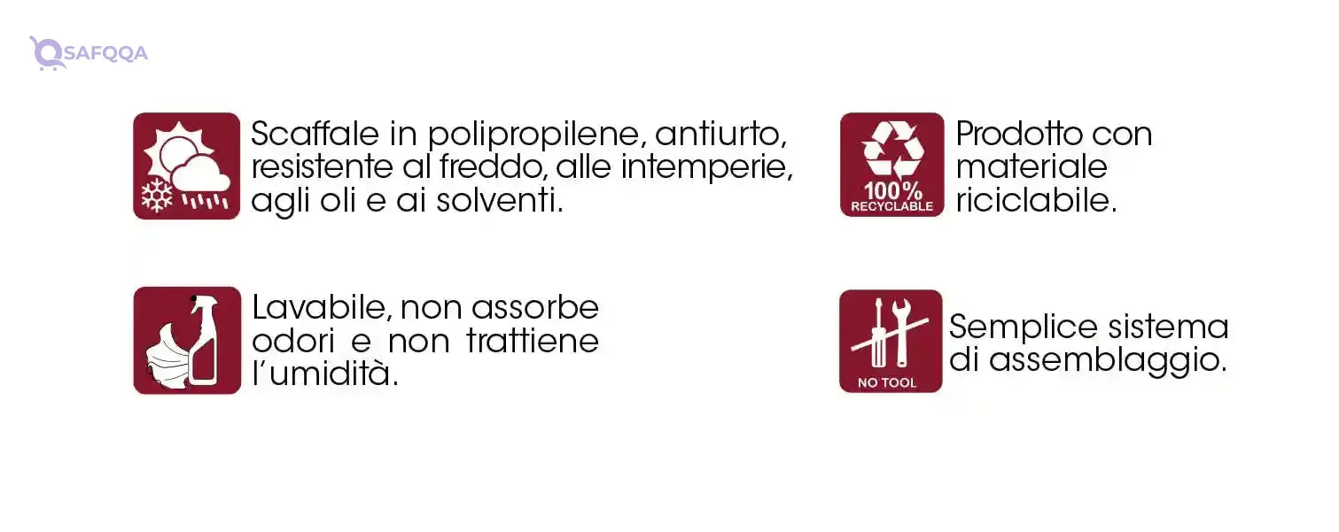 Bama 4-Tier Utility Shelf, 75x60x187 cm, White – Heavy-Duty 240kg Capacity - Safqqa